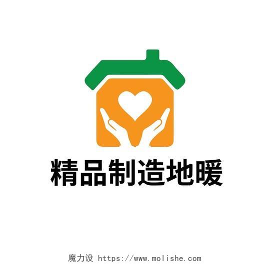 绿黄色简洁创意精品制造地暖企业logo设计